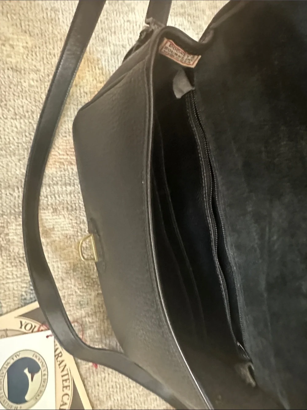 Vintage Dooney & Bourke Saddle Bag AWL All Weather Leather. Black on Black